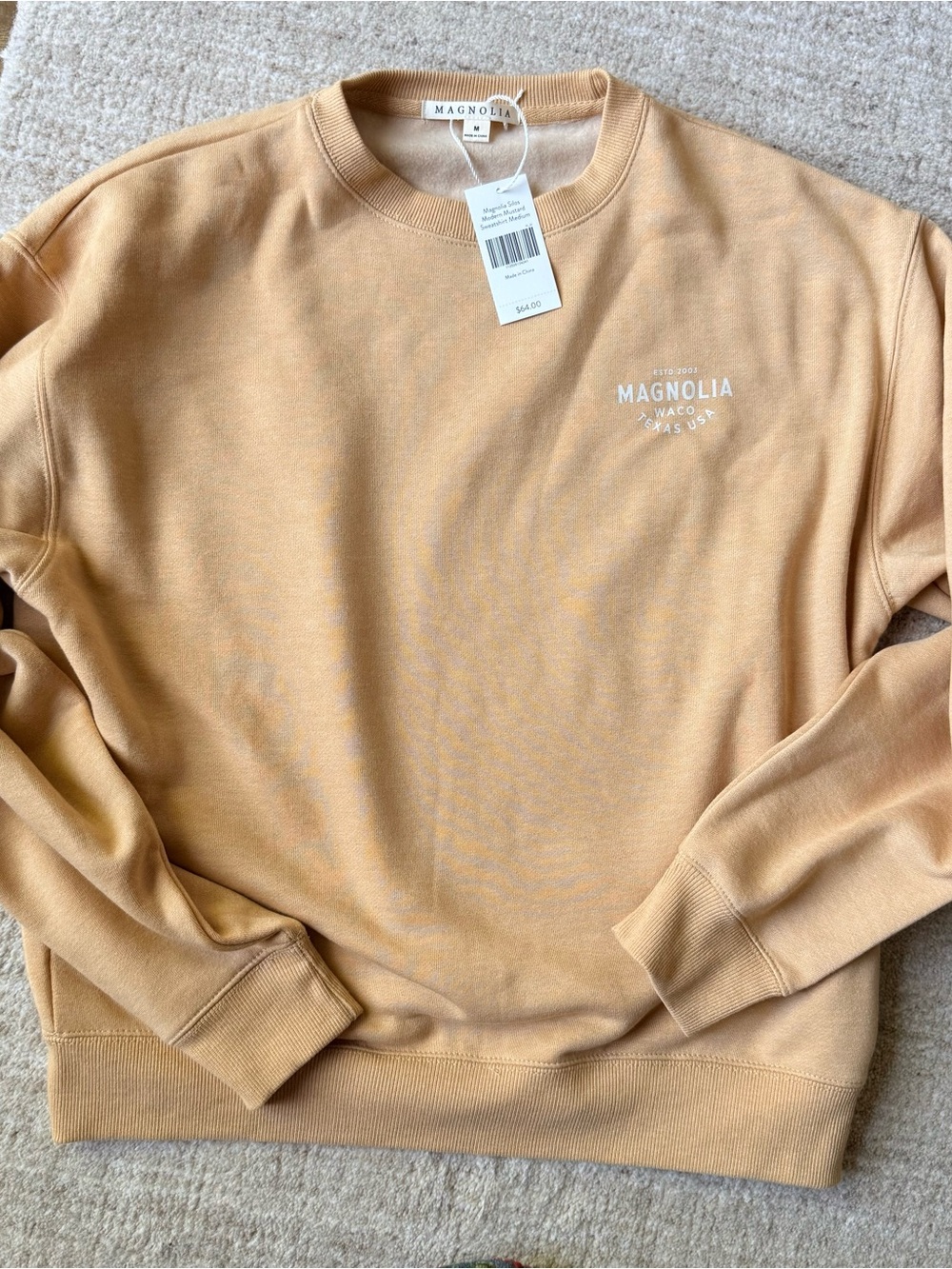 NWT Magnolia Silos Modern Mustard Sweatshirt